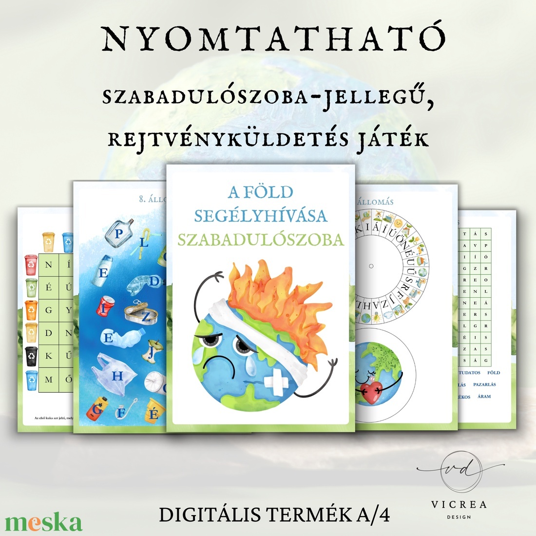 A Föld segélyhívása � nyomtatható szabadulószoba játék (9�12 éveseknek) - játék & sport - készségfejlesztő és logikai játék - oktató játékok - Meska.hu