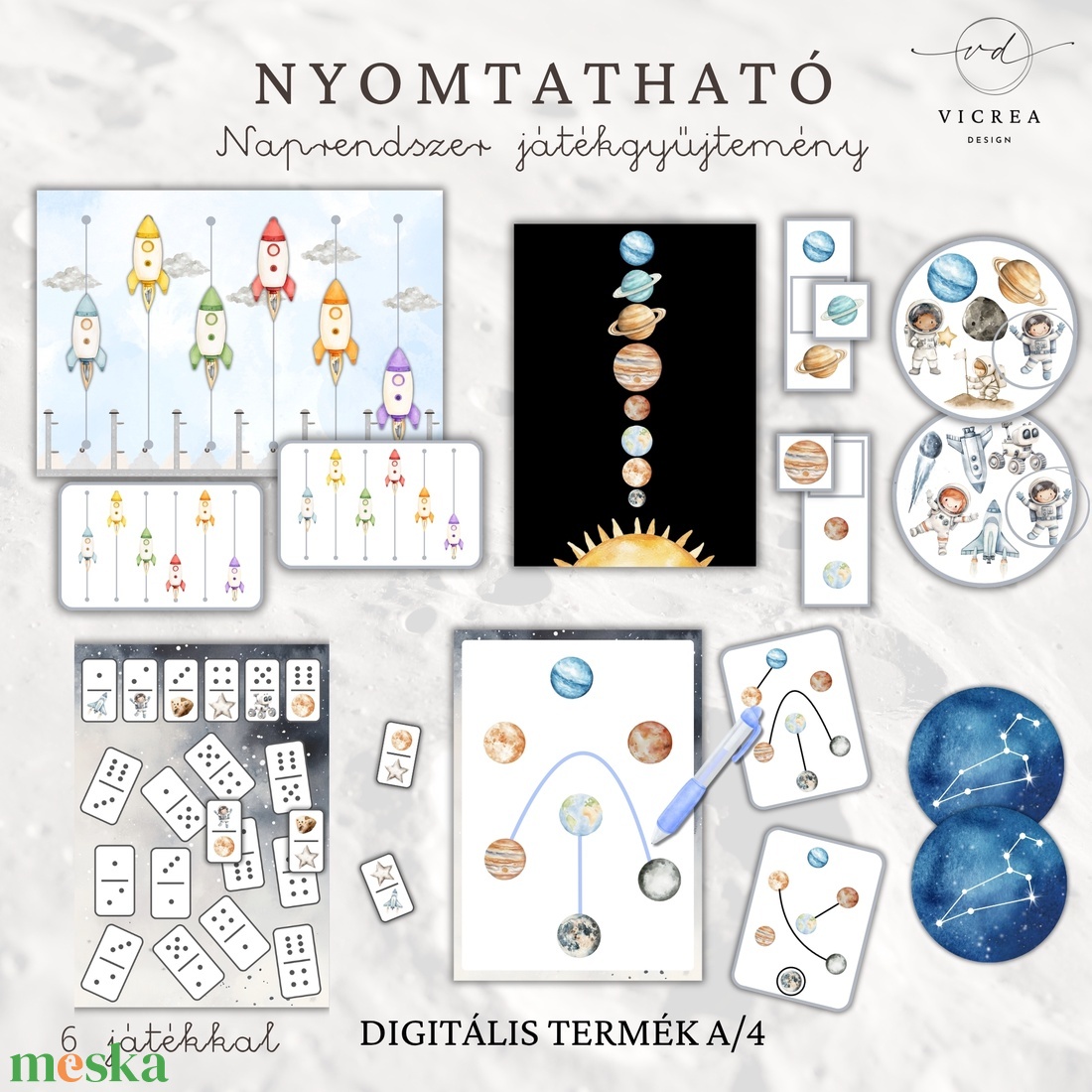� Naprendszer témájú fejlesztő játékgyűjtemény gyerekeknek (4�7 év) - játék & sport - készségfejlesztő és logikai játék - oktató játékok - Meska.hu