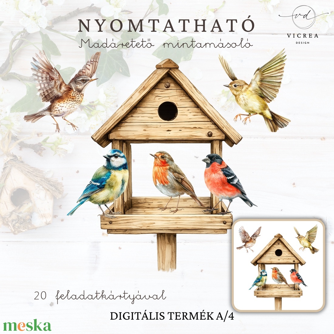 � Nyomtatható Madarak és fák napja játékgyűjtemény (4�7 éveseknek) - játék & sport - készségfejlesztő és logikai játék - oktató játékok - Meska.hu