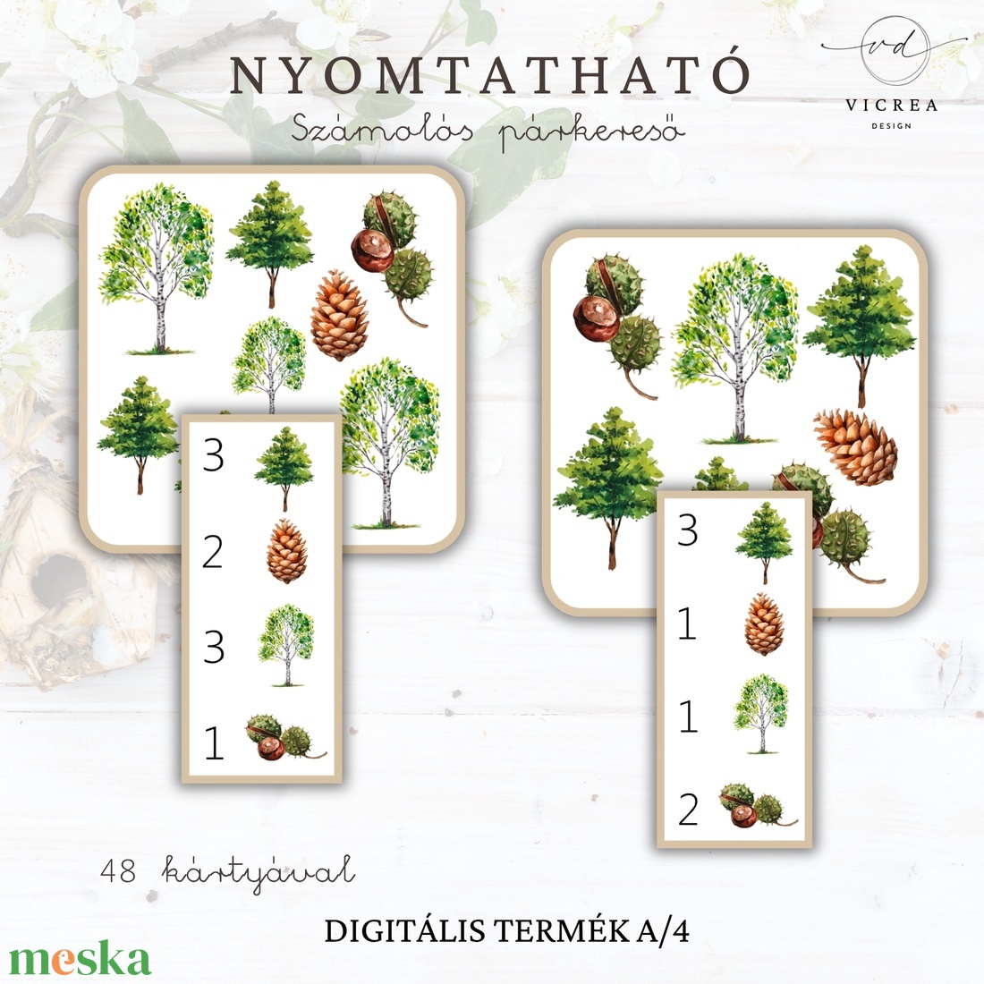 � Nyomtatható Madarak és fák napja játékgyűjtemény (4�7 éveseknek) - játék & sport - készségfejlesztő és logikai játék - oktató játékok - Meska.hu