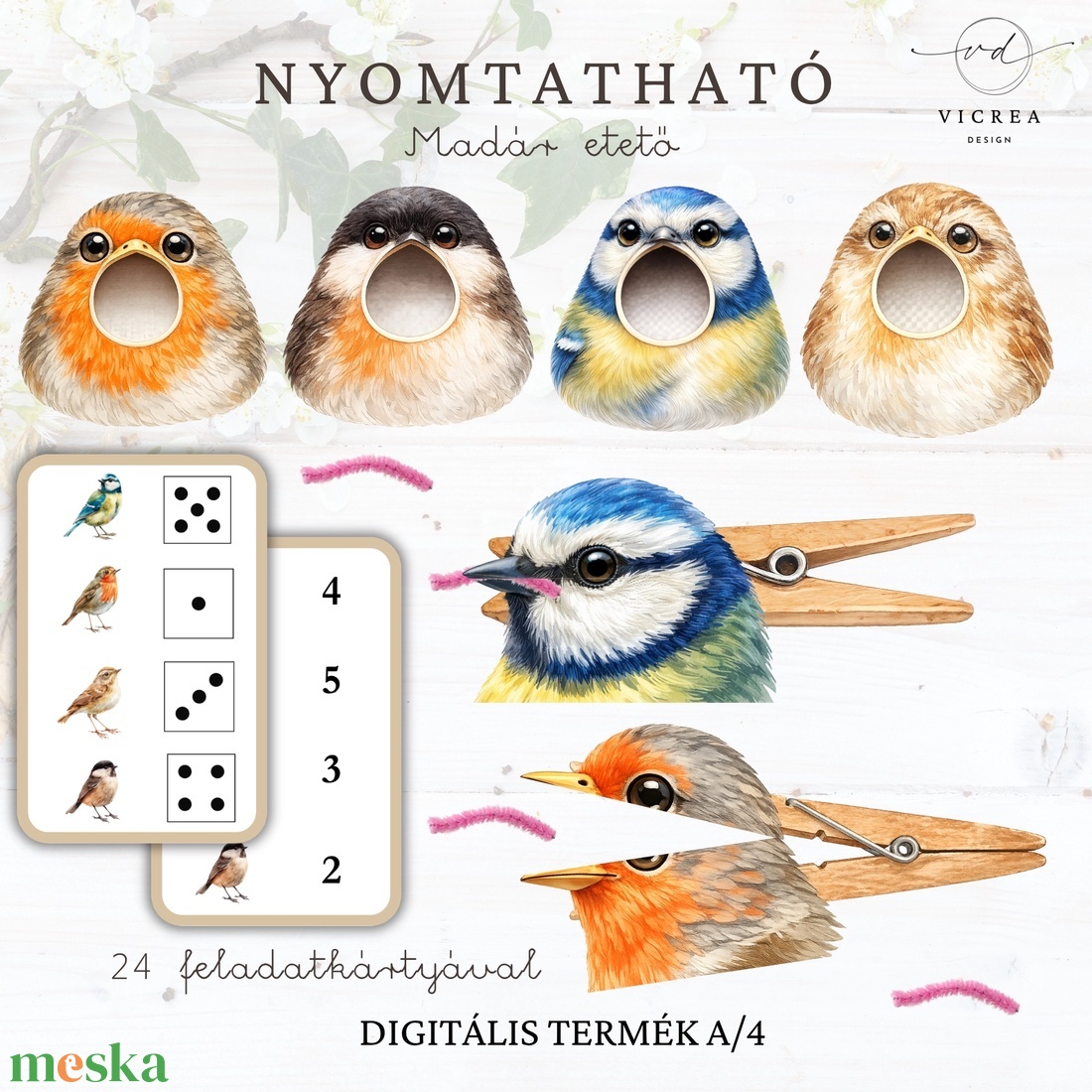 � Madarak és fák napja csomag (4�7 éveseknek) foglalkoztató + játékgyűjtemény - játék & sport - készségfejlesztő és logikai játék - oktató játékok - Meska.hu