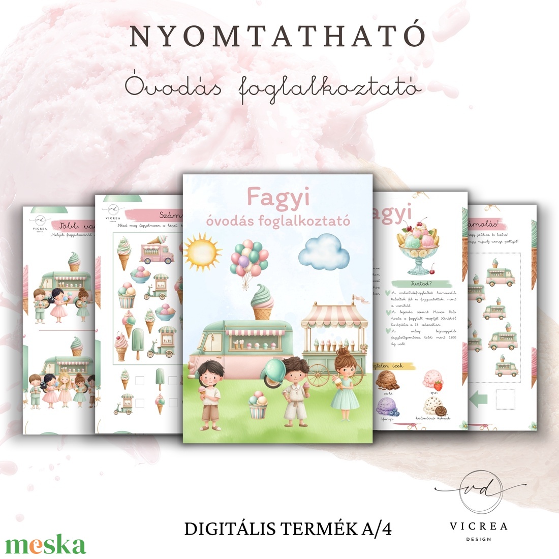 Fagyi óvodás foglalkoztató � Nyomtatható fejlesztő foglalkoztató 4-7 éves gyerekeknek � - játék & sport - készségfejlesztő és logikai játék - oktató játékok - Meska.hu