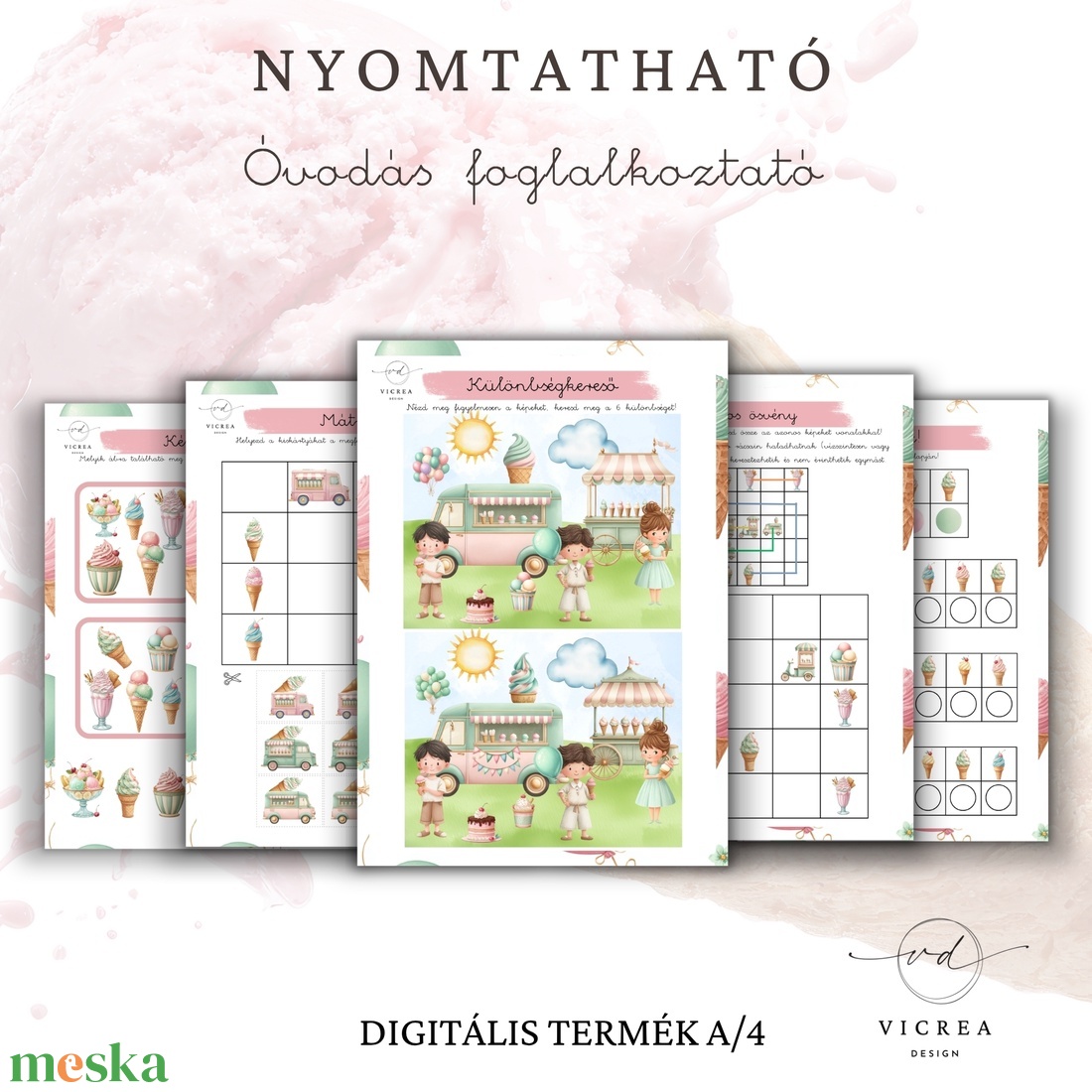 Fagyi óvodás foglalkoztató � Nyomtatható fejlesztő foglalkoztató 4-7 éves gyerekeknek � - játék & sport - készségfejlesztő és logikai játék - oktató játékok - Meska.hu