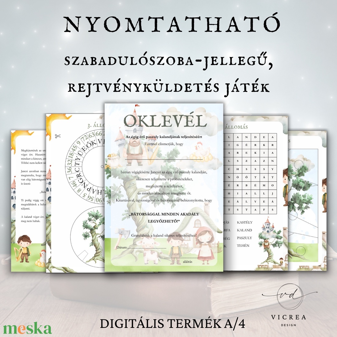 Az égig érő paszuly � nyomtatható szabadulószoba 3�5. osztályosoknak - játék & sport - készségfejlesztő és logikai játék - oktató játékok - Meska.hu