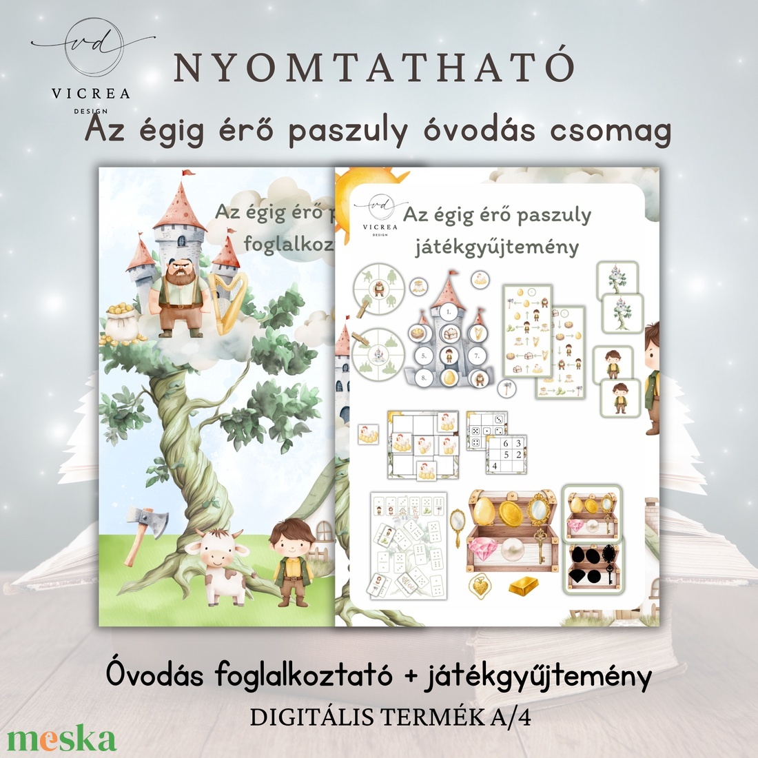 � Az égig érő paszuly népmesés óvodás csomag � foglalkoztató és nyomtatható játékgyűjtemény 3�7 éveseknek - játék & sport - készségfejlesztő és logikai játék - oktató játékok - Meska.hu