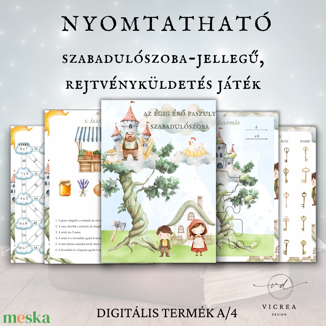 � Az égig érő paszuly népmesés ÓRIÁS csomag � foglalkoztató, játékgyűjtemény és szabadulószoba - játék & sport - készségfejlesztő és logikai játék - oktató játékok - Meska.hu