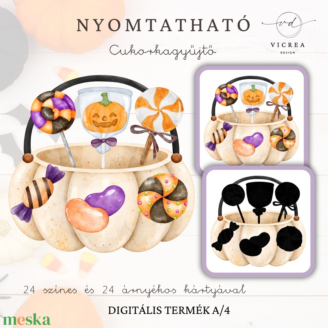 Halloween játékgyűjtemény � nyomtatható játékok 3�7 éveseknek - játék & sport - készségfejlesztő és logikai játék - oktató játékok - Meska.hu