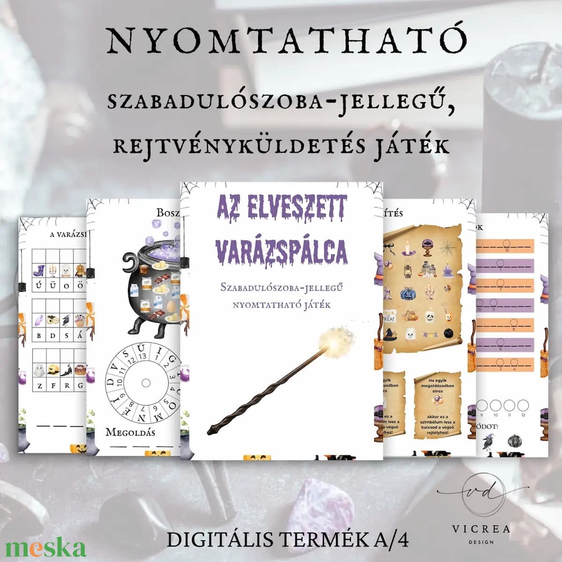 Az elveszett varázspálca � Boszorkányos Halloween szabadulószoba jellegű rejtvényfejtős játék gyerekeknek (8�10 évesekne - játék & sport - készségfejlesztő és logikai játék - oktató játékok - Meska.hu
