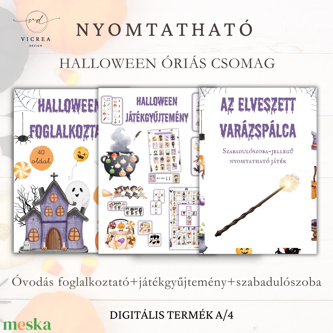 Halloween ÓRIÁS csomag � foglalkoztató, játékgyűjtemény és szabadulószoba - játék & sport - készségfejlesztő és logikai játék - oktató játékok - Meska.hu