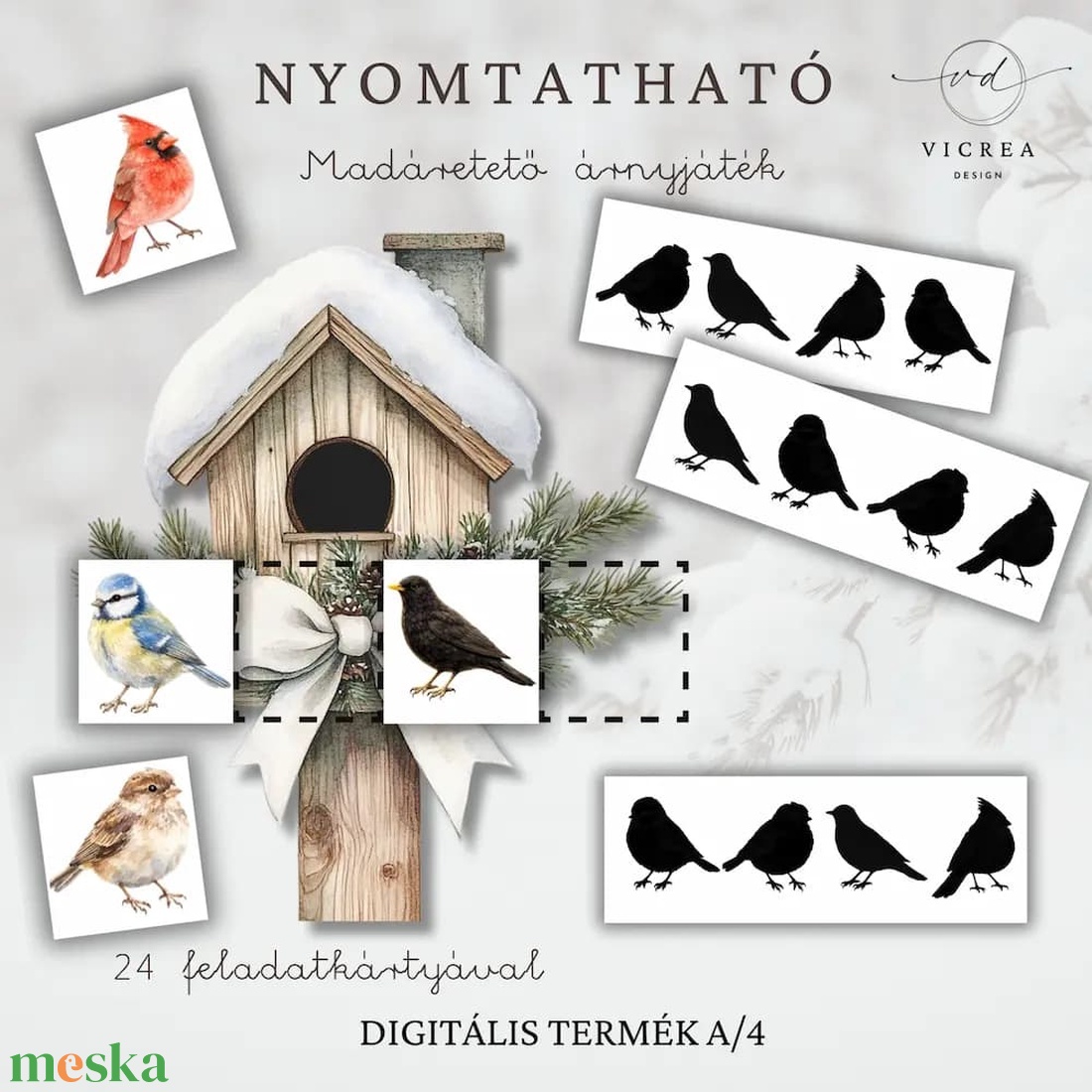 Téli erdő játékgyűjtemény � Nyomtatható fejlesztő játékok (3db) - játék & sport - készségfejlesztő és logikai játék - oktató játékok - Meska.hu
