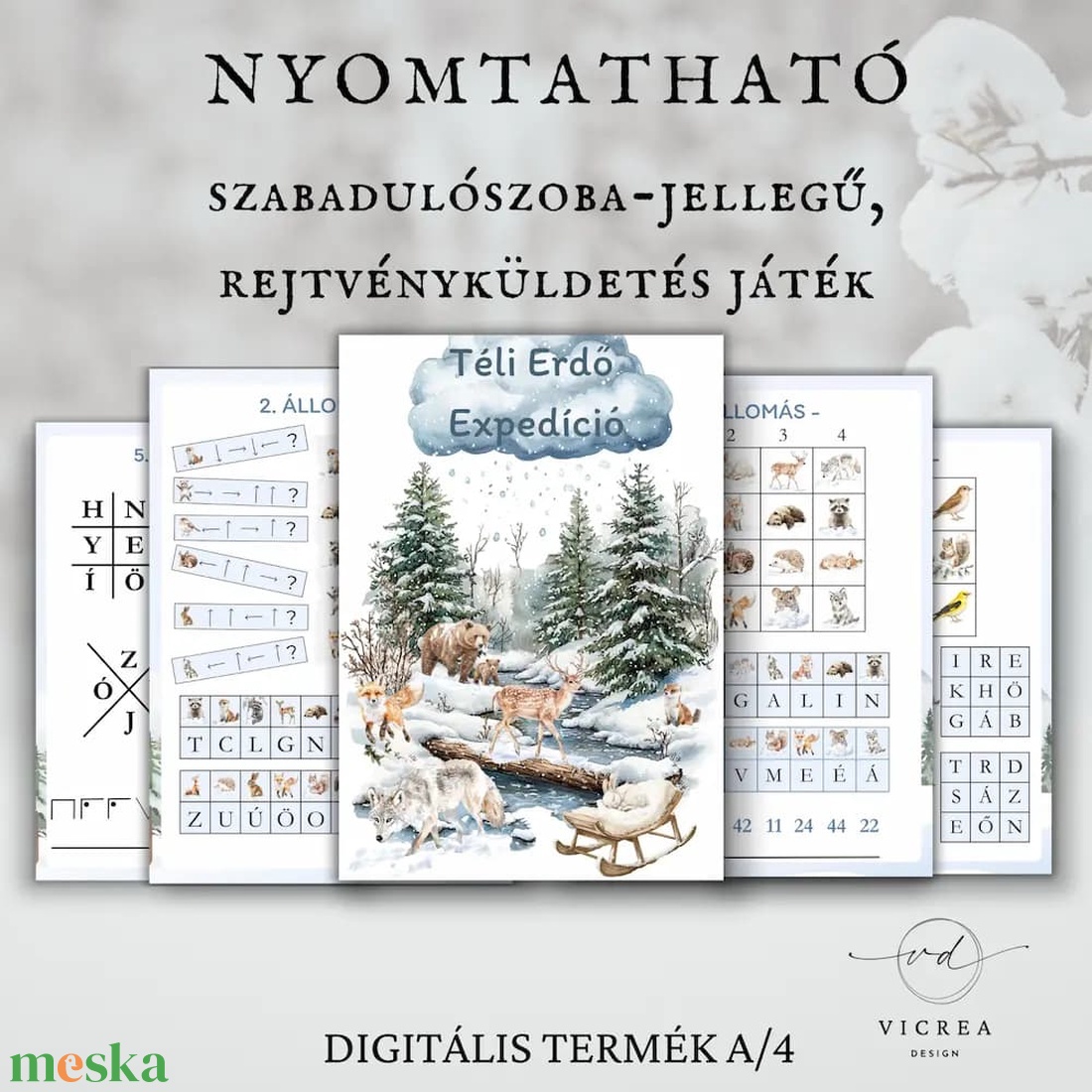 Téli Erdő Expedíció � Oktatási szabadulószoba jellegű rejtvényküldetés játék gyerekeknek - játék & sport - készségfejlesztő és logikai játék - oktató játékok - Meska.hu