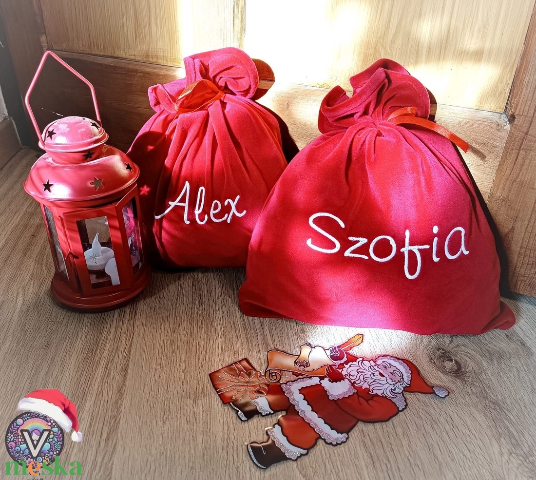 Mikulás zsák, pihe puha plüssből - karácsony - mikulás - mikulás zsák - Meska.hu