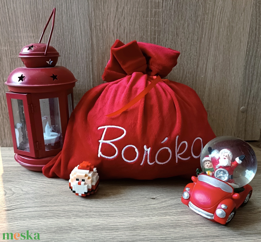 Mikulás zsák, pihe puha plüssből - karácsony - mikulás - mikulás zsák - Meska.hu