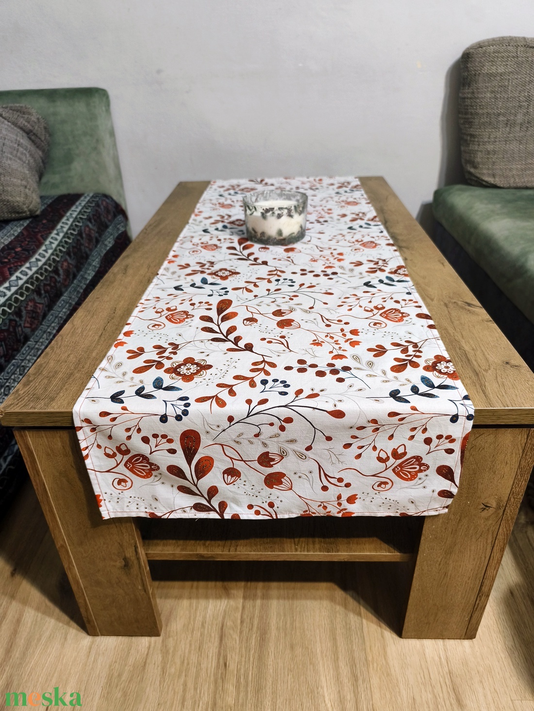 Indás, karácsonyi asztali futó, futó terítő  - otthon & életmód - konyhafelszerelés, tálalás - tálalás - terítő - Meska.hu