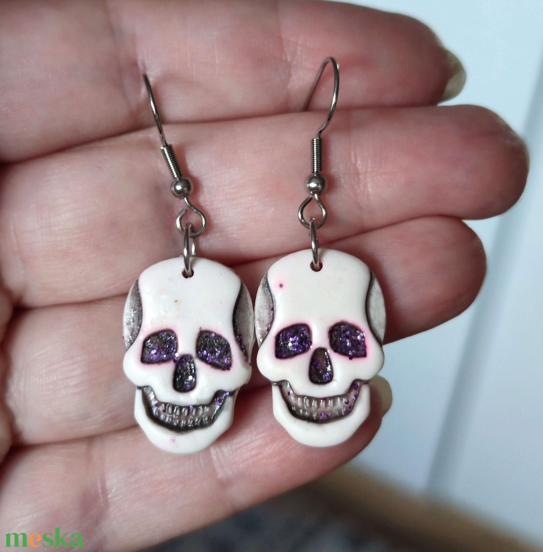 Lila Lidérc - fülbevaló Halloweenre - ékszer - fülbevaló - lógó fülbevaló - Meska.hu Lila Lidérc - fülbevaló Halloweenre - ékszer - fülbevaló - lógó fülbevaló - Meska.hu