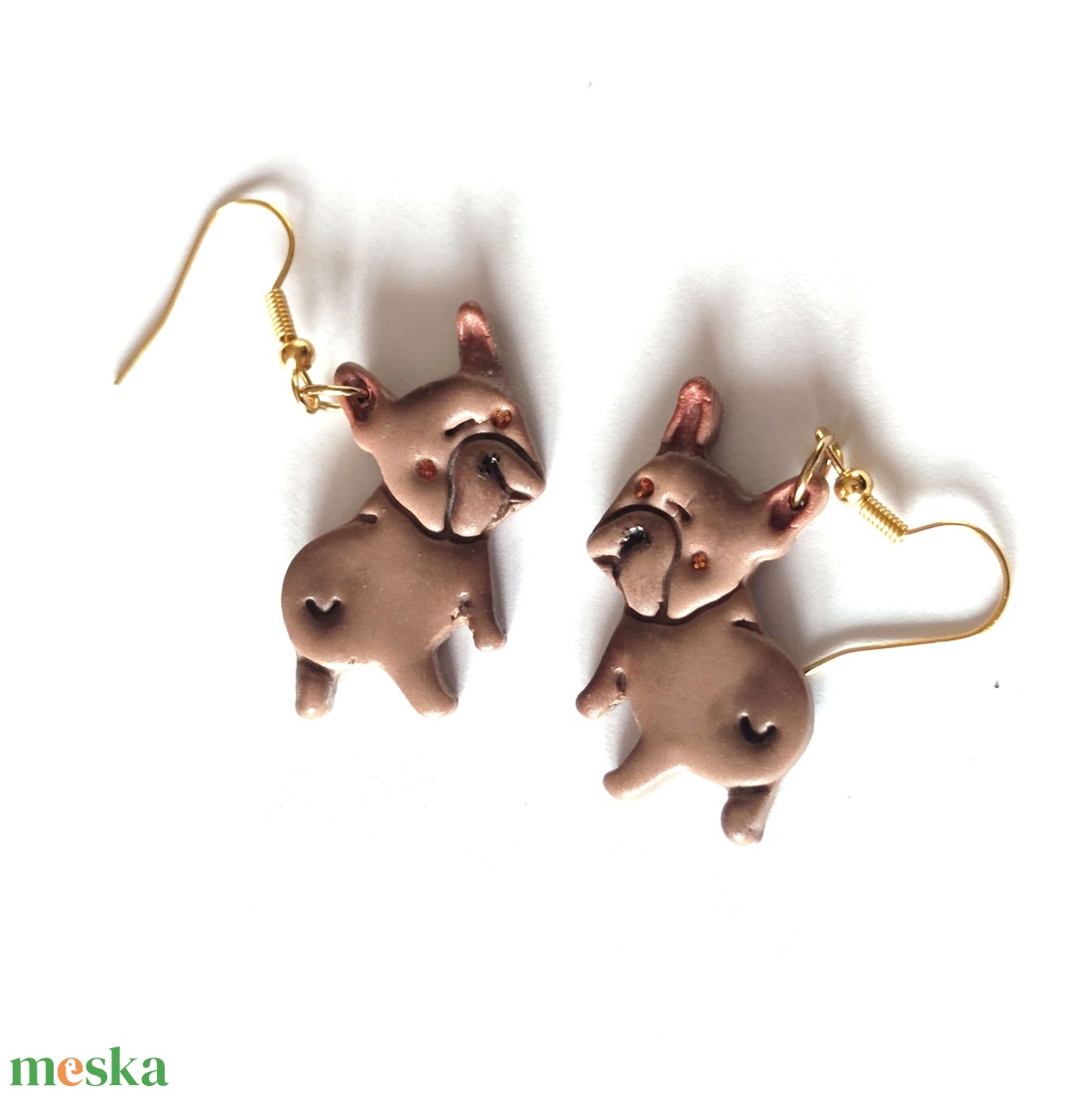 Bulldog Báj fülbevaló - ékszer - fülbevaló - lógó fülbevaló - Meska.hu