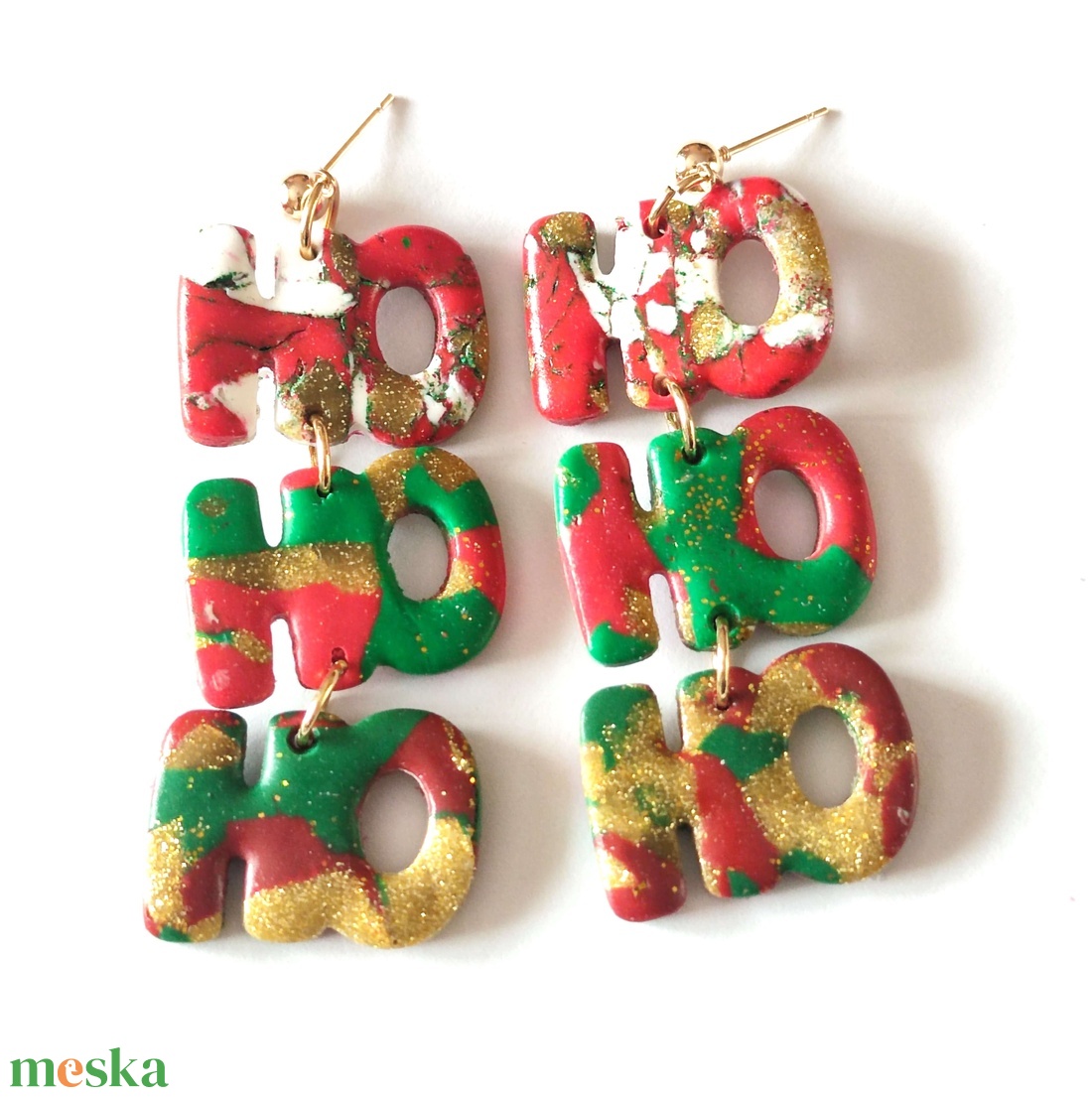 HO-HO-HO Glam fülbevaló - ékszer - fülbevaló - lógó fülbevaló - Meska.hu