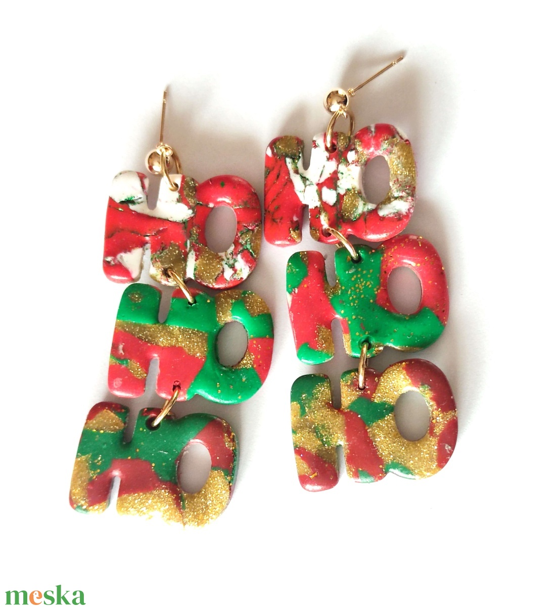 HO-HO-HO Glam fülbevaló - ékszer - fülbevaló - lógó fülbevaló - Meska.hu