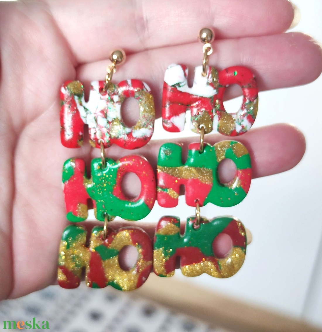 HO-HO-HO Glam fülbevaló - ékszer - fülbevaló - lógó fülbevaló - Meska.hu