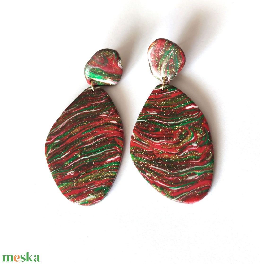 Karácsonyi Kavalkád fülbevaló - ékszer - fülbevaló - lógó fülbevaló - Meska.hu