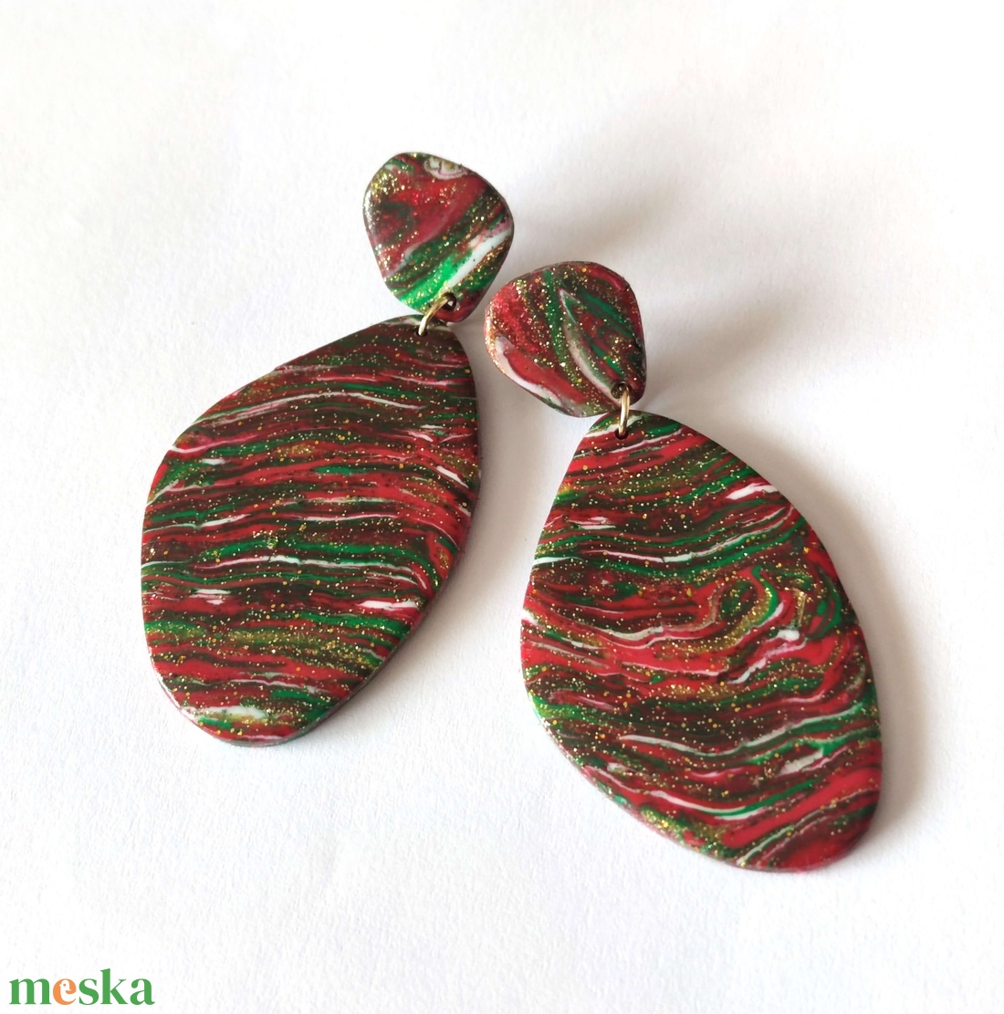 Karácsonyi Kavalkád fülbevaló - ékszer - fülbevaló - lógó fülbevaló - Meska.hu