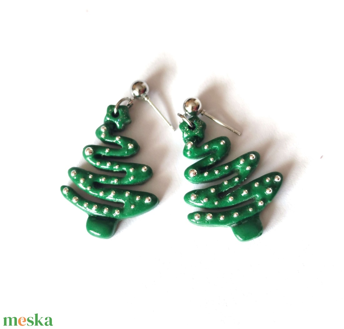 Csillogó Fenyővarázs fülbevaló - ezüst - ékszer - fülbevaló - lógó fülbevaló - Meska.hu