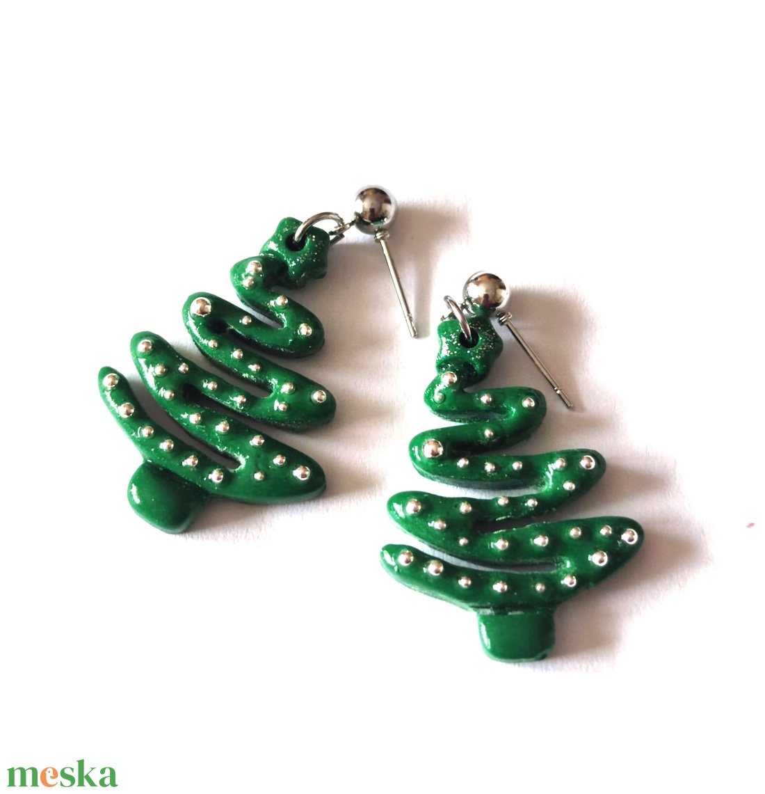 Csillogó Fenyővarázs fülbevaló - ezüst - ékszer - fülbevaló - lógó fülbevaló - Meska.hu