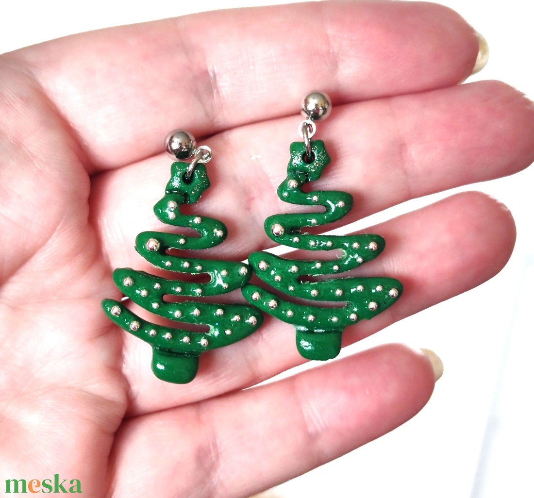 Csillogó Fenyővarázs fülbevaló - ezüst - ékszer - fülbevaló - lógó fülbevaló - Meska.hu