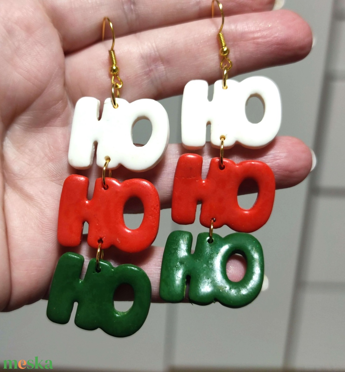 Ho-Ho-Ho Hangulat fülbevaló - ékszer - fülbevaló - lógó fülbevaló - Meska.hu