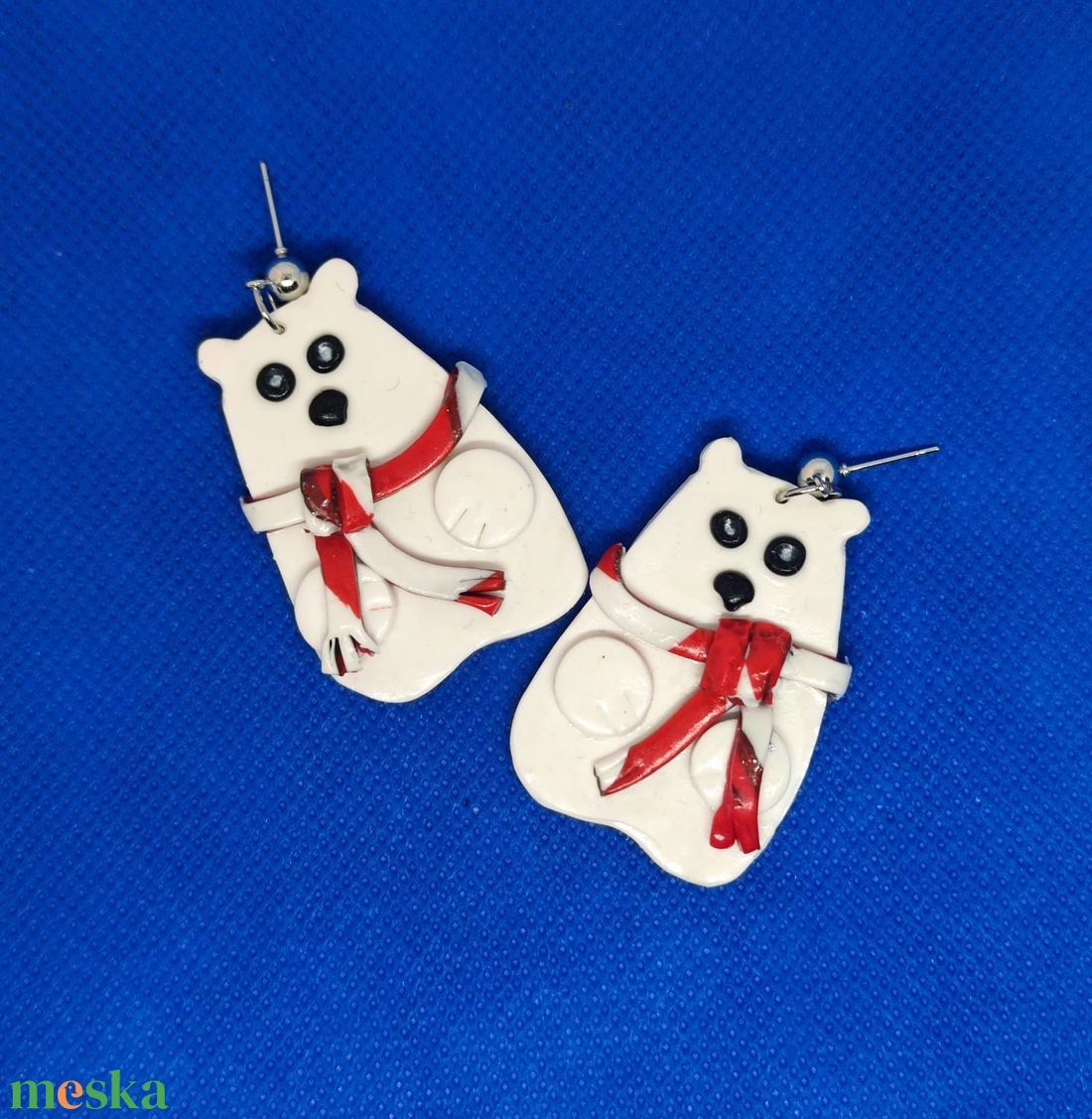 Fázós Mackók fülbevaló - ékszer - fülbevaló - lógó fülbevaló - Meska.hu