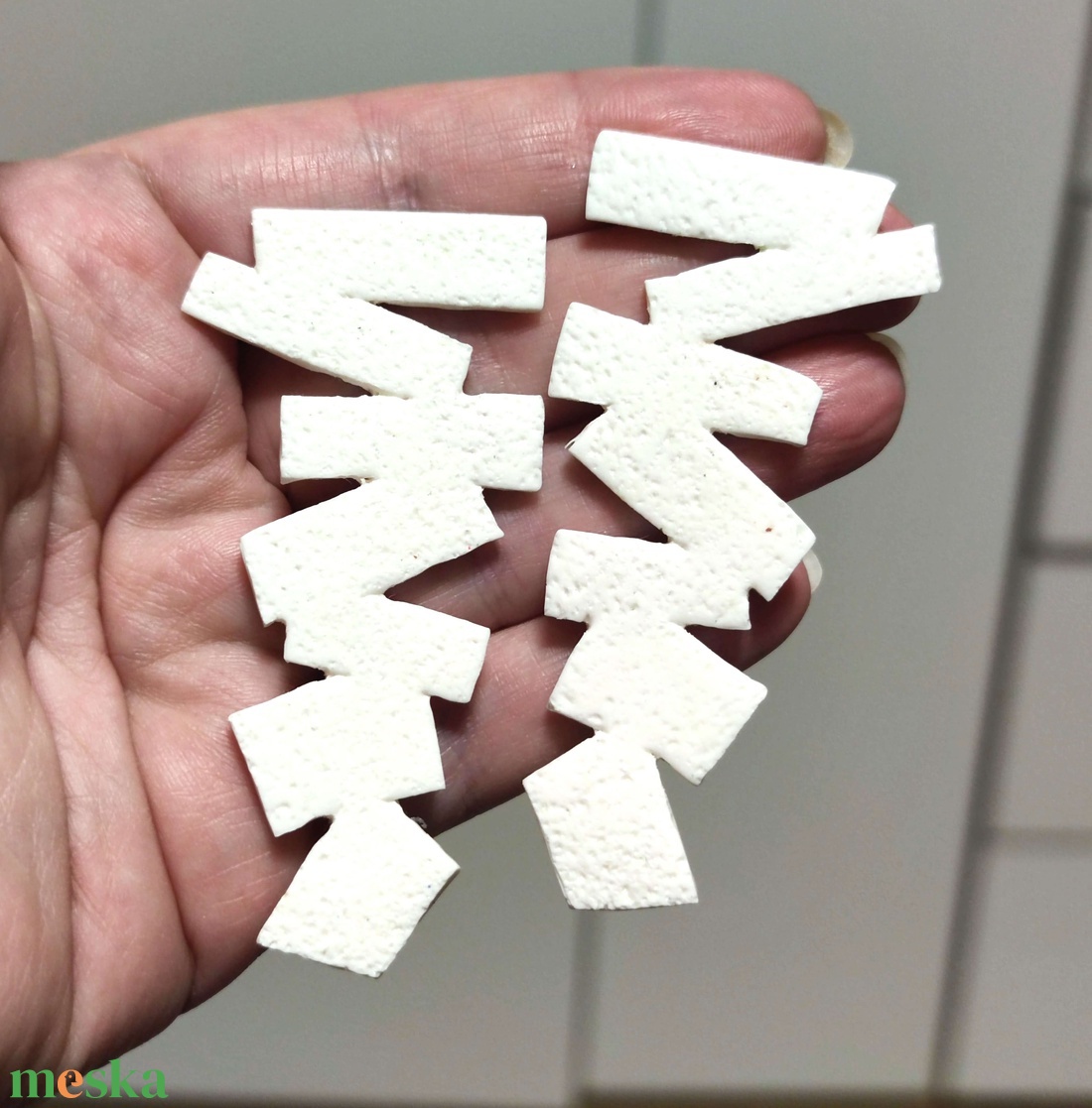 Fehér Szimfónia fülbevaló - ékszer - fülbevaló - lógó fülbevaló - Meska.hu