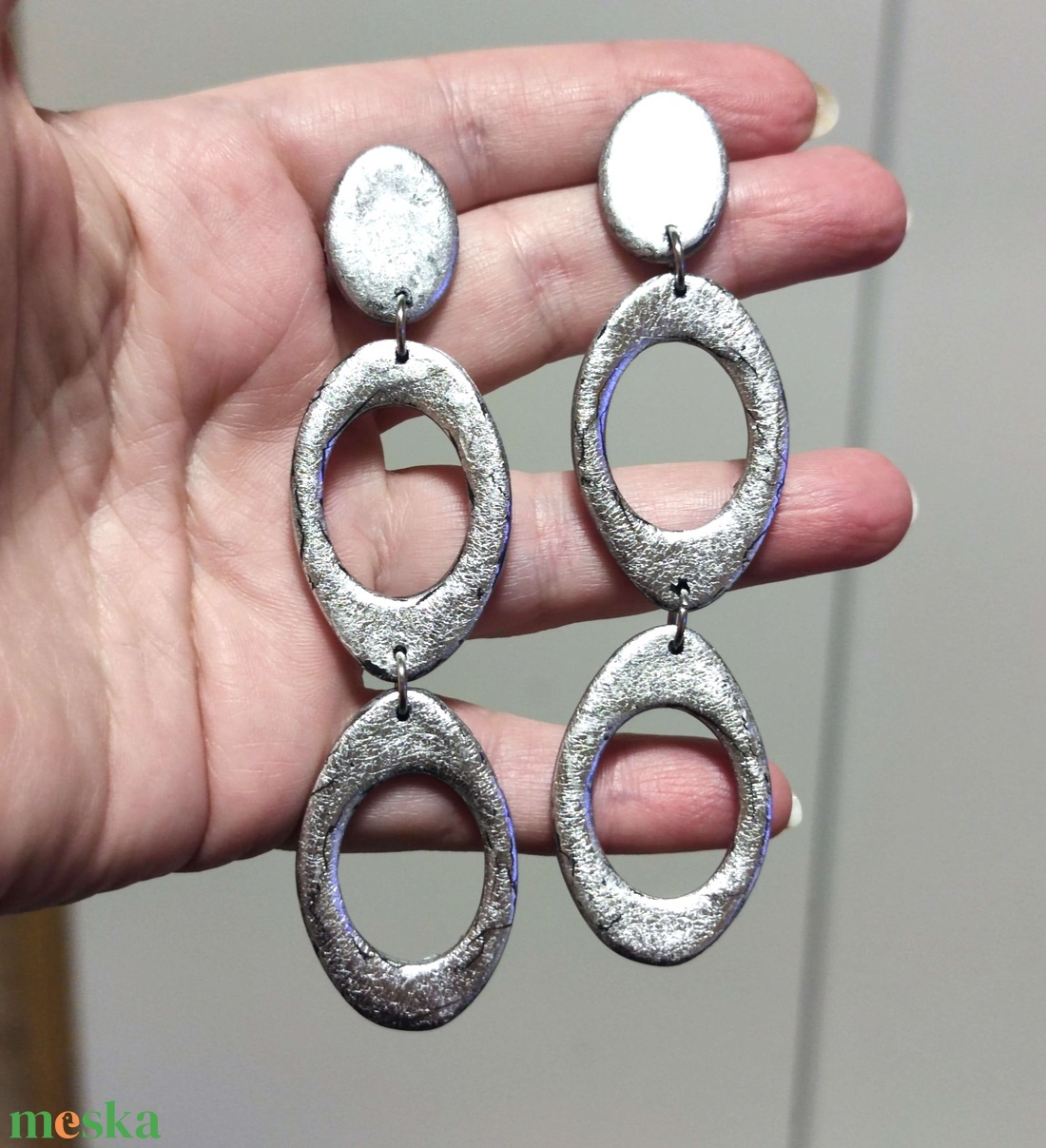 Ezüst Holdfény fülbevaló - ékszer - fülbevaló - lógó fülbevaló - Meska.hu