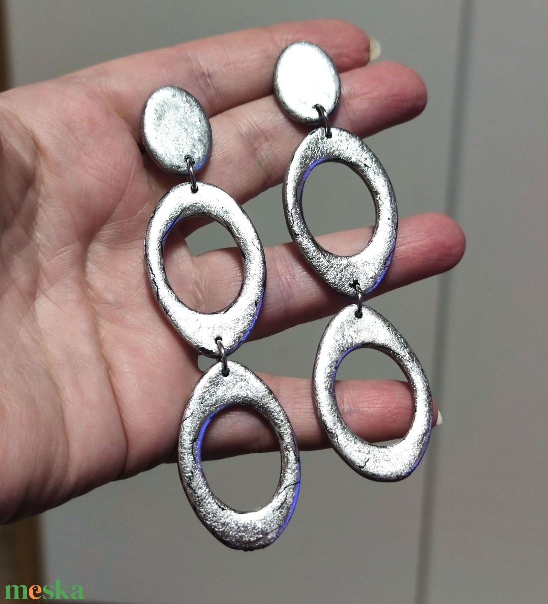 Ezüst Holdfény fülbevaló - ékszer - fülbevaló - lógó fülbevaló - Meska.hu