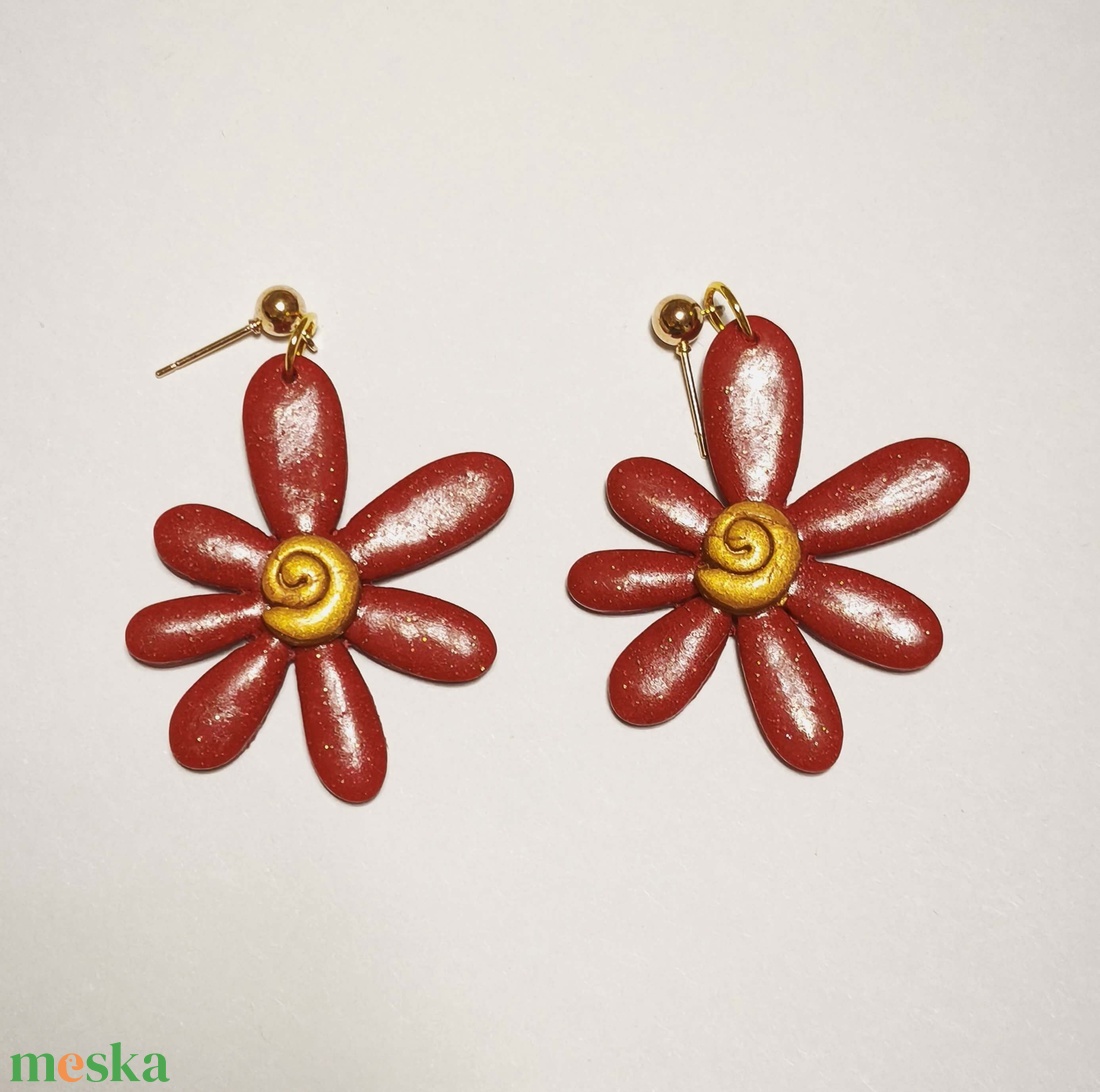 Vidám Virágforgó fülbevaló - ékszer - fülbevaló - lógó fülbevaló - Meska.hu