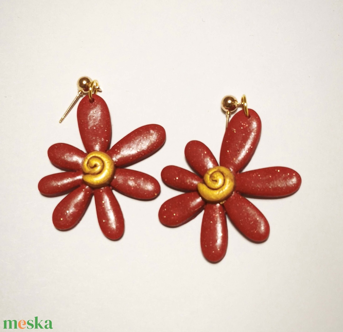 Vidám Virágforgó fülbevaló - ékszer - fülbevaló - lógó fülbevaló - Meska.hu