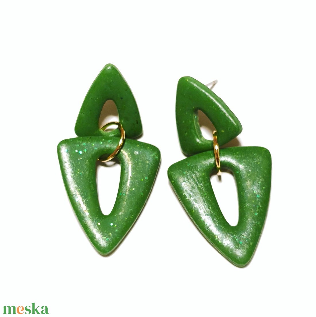 Tavaszi Zöld fülbevaló - ékszer - fülbevaló - lógó fülbevaló - Meska.hu