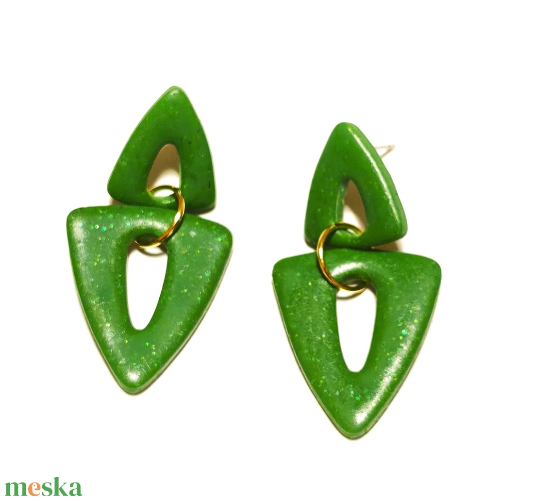 Tavaszi Zöld fülbevaló - ékszer - fülbevaló - lógó fülbevaló - Meska.hu