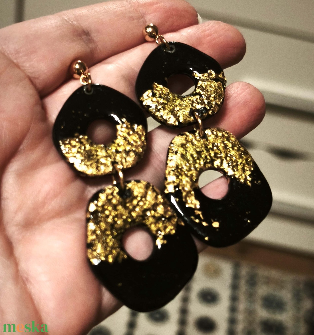 Arany suttogás fülbevaló - ékszer - fülbevaló - lógó fülbevaló - Meska.hu