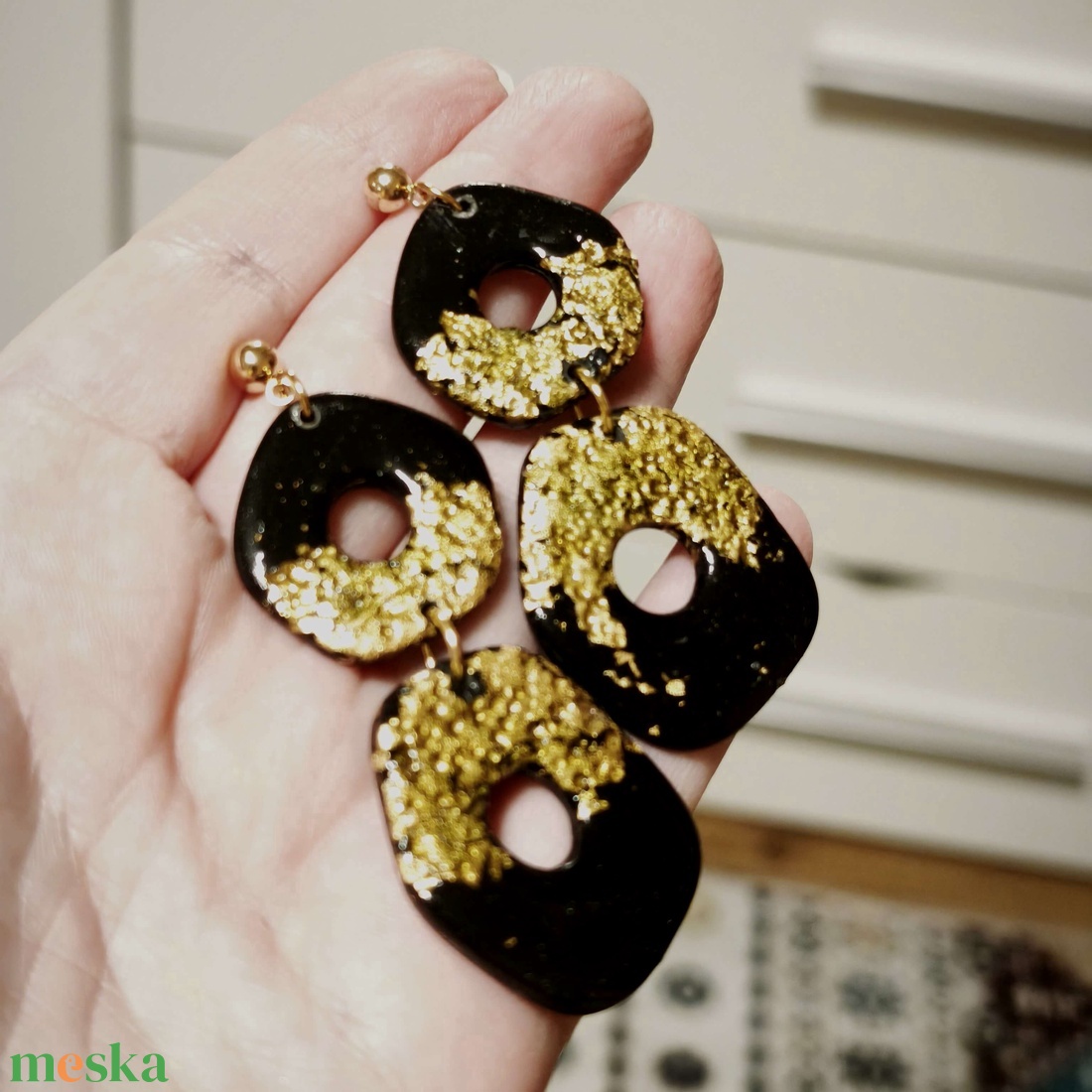 Arany suttogás fülbevaló - ékszer - fülbevaló - lógó fülbevaló - Meska.hu