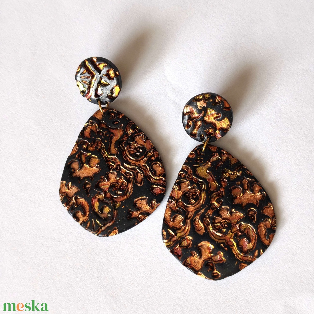 Csipke rézvarázs fülbevaló - ékszer - fülbevaló - lógó fülbevaló - Meska.hu