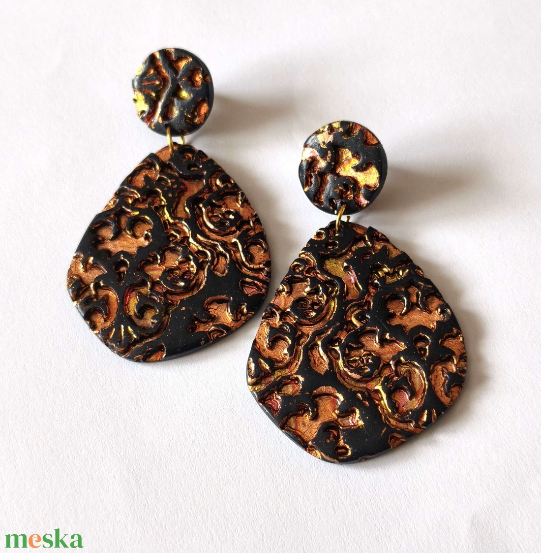 Csipke rézvarázs fülbevaló - ékszer - fülbevaló - lógó fülbevaló - Meska.hu