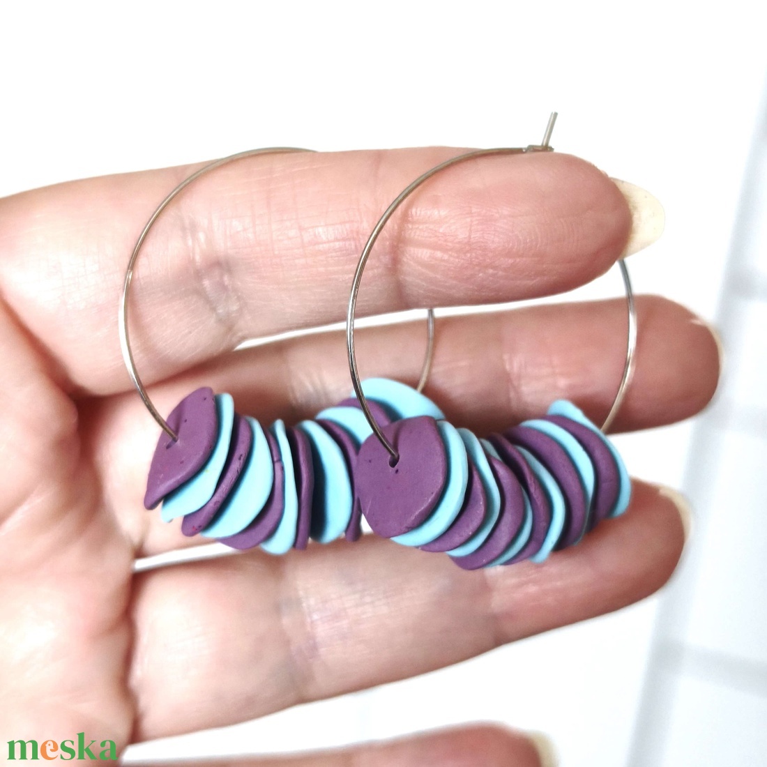 Hűvös Színritmus Karika fülbevaló - ékszer - fülbevaló - karika fülbevaló - Meska.hu