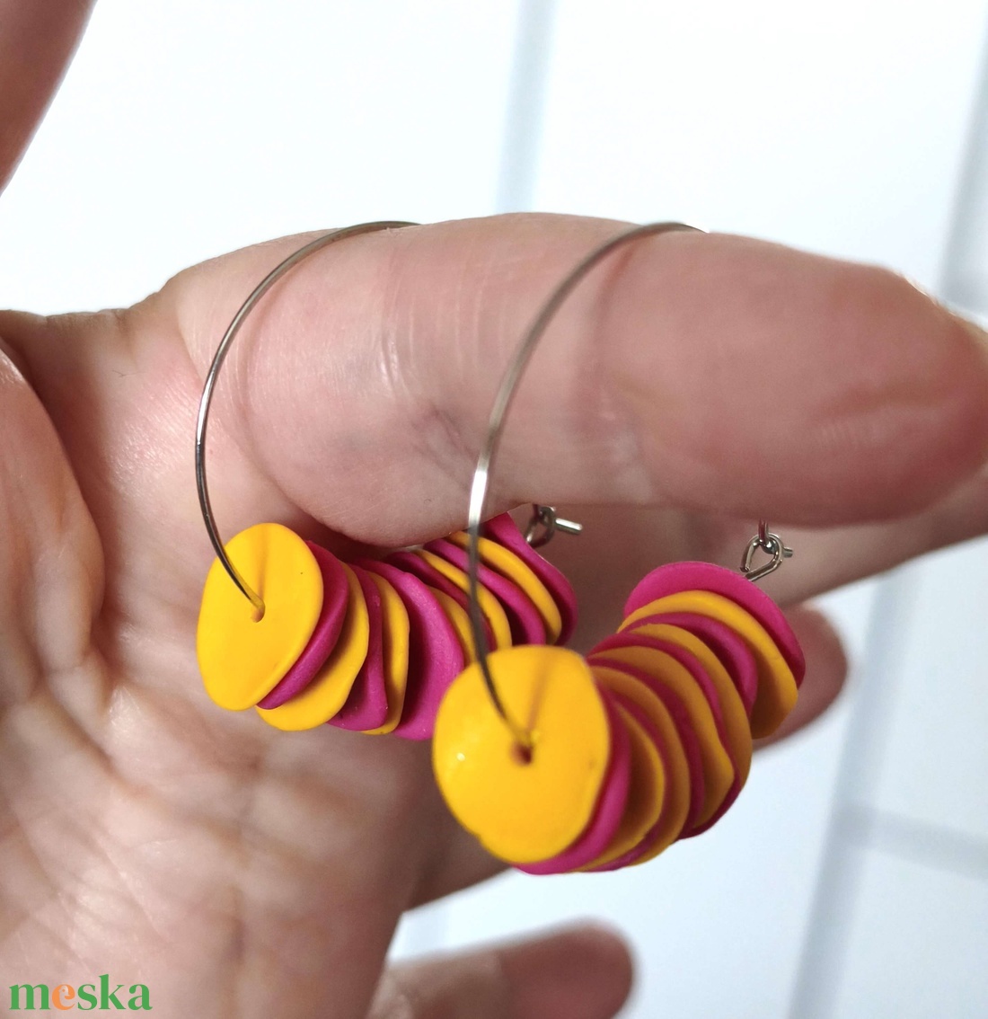 Napfény Színritmus Karika fülbevaló - ékszer - fülbevaló - karika fülbevaló - Meska.hu