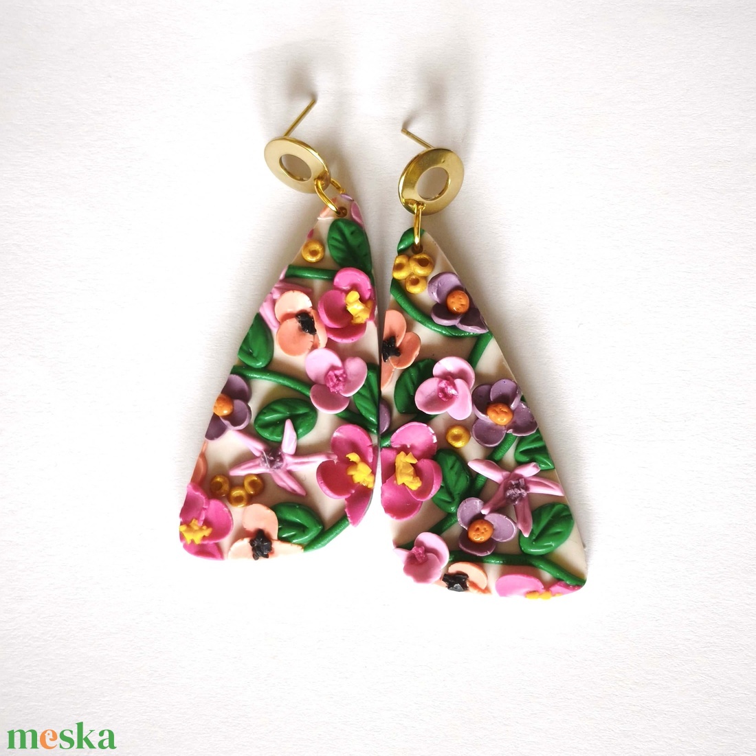Szirmok Tánca fülbevaló - ékszer - fülbevaló - lógó fülbevaló - Meska.hu