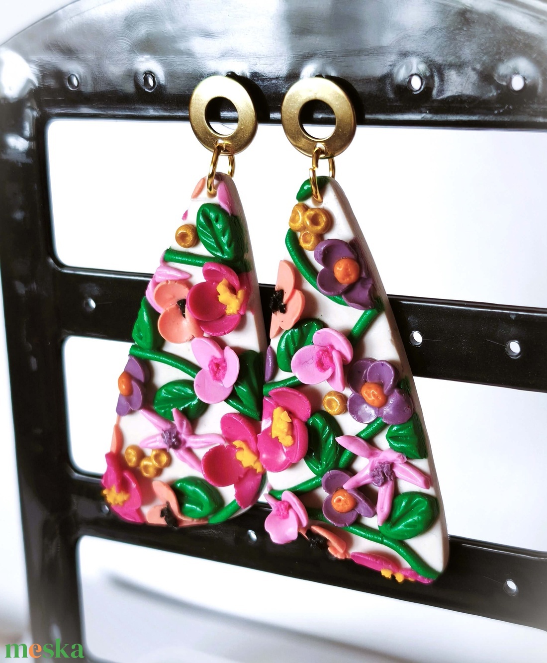 Szirmok Tánca fülbevaló - ékszer - fülbevaló - lógó fülbevaló - Meska.hu