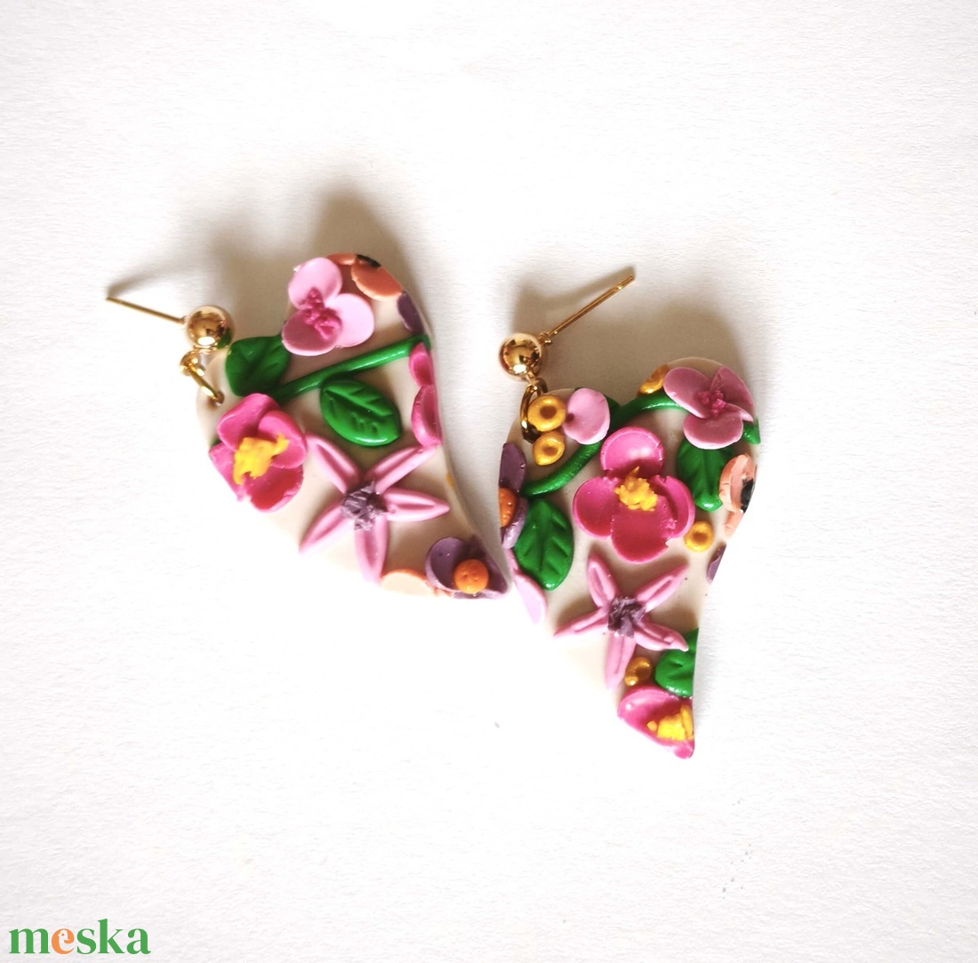 Szívbe Zárt Tavasz fülbevaló - ékszer - fülbevaló - lógó fülbevaló - Meska.hu