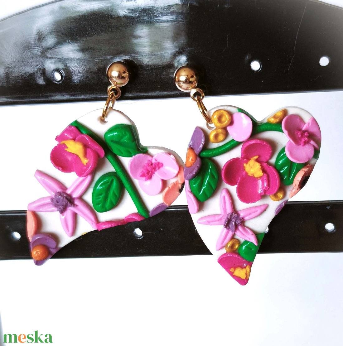 Szívbe Zárt Tavasz fülbevaló - ékszer - fülbevaló - lógó fülbevaló - Meska.hu