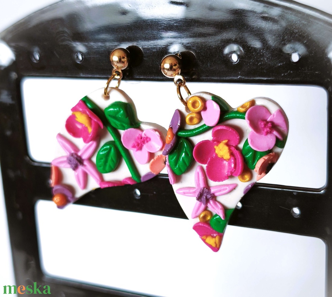 Szívbe Zárt Tavasz fülbevaló - ékszer - fülbevaló - lógó fülbevaló - Meska.hu