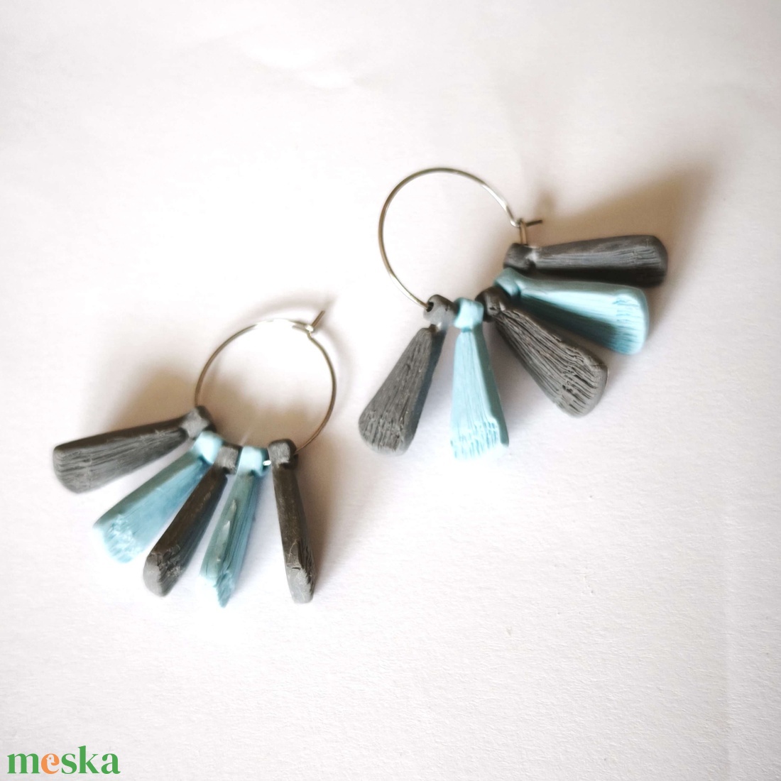 Bohém Makramé stílusú fülbevaló - ékszer - fülbevaló - lógó fülbevaló - Meska.hu