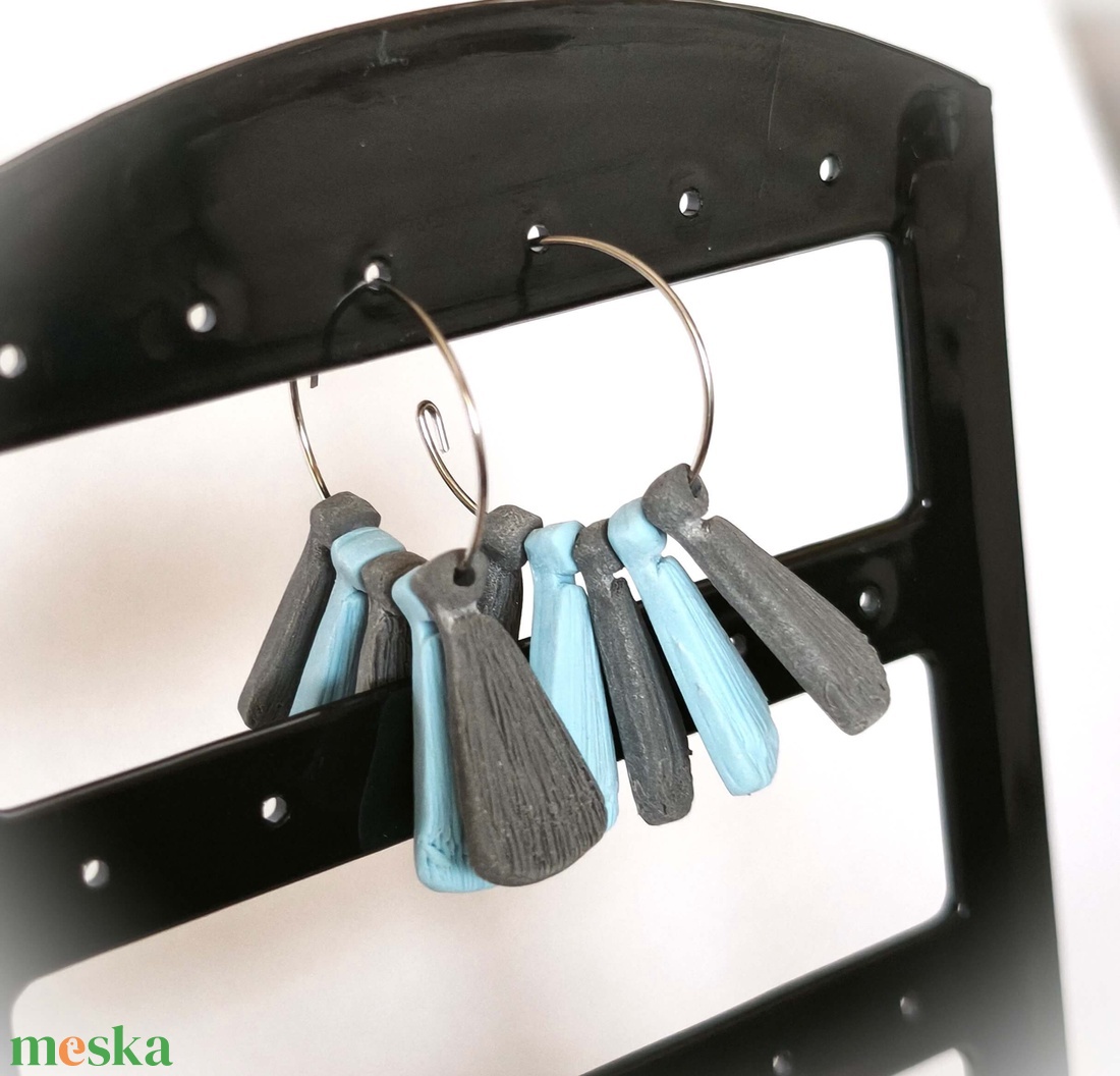 Bohém Makramé stílusú fülbevaló - ékszer - fülbevaló - lógó fülbevaló - Meska.hu